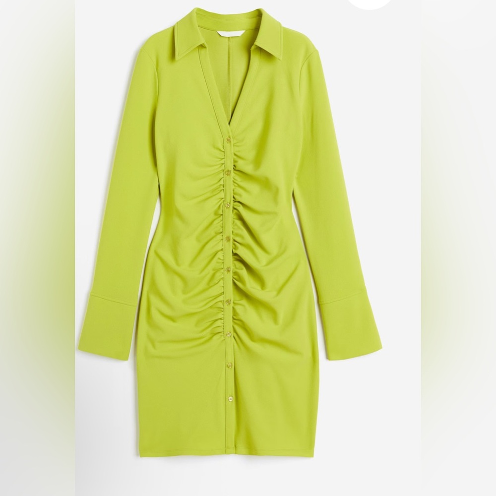 NWT Green Draped Shirt Dress Women’s Size XL ButtonUp Midi Dress Spring Easter